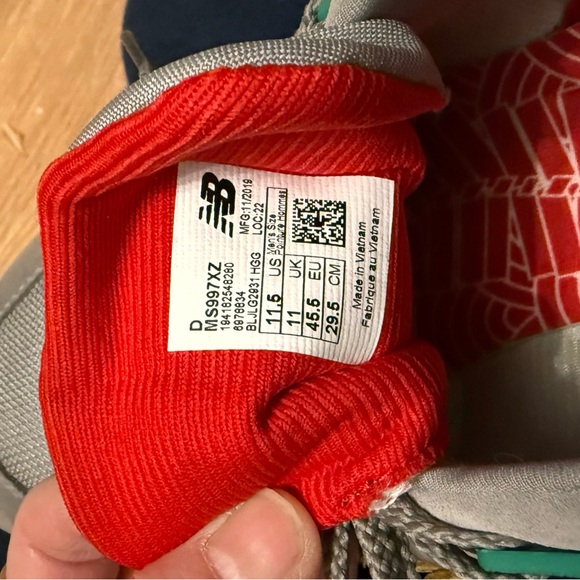 New Balance Gray Sneakers with Red, Green, and Yellow Accents - Picture 5 of 5